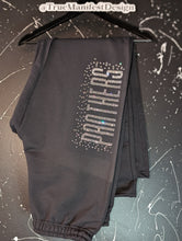 Load image into Gallery viewer, Panthers Bling Open Bottom Sweatpants