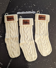 Load image into Gallery viewer, Christmas Stocking with Custom Name Leatherette Patch