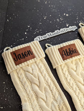 Load image into Gallery viewer, Christmas Stocking with Custom Name Leatherette Patch