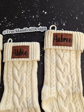 Load image into Gallery viewer, Christmas Stocking with Custom Name Leatherette Patch