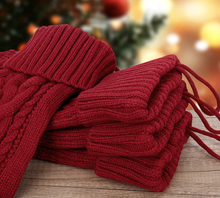 Load image into Gallery viewer, Christmas Stocking with Custom Name Leatherette Patch