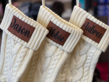 Load image into Gallery viewer, Christmas Stocking with Custom Name Leatherette Patch