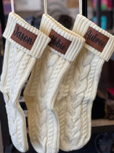 Load image into Gallery viewer, Christmas Stocking with Custom Name Leatherette Patch