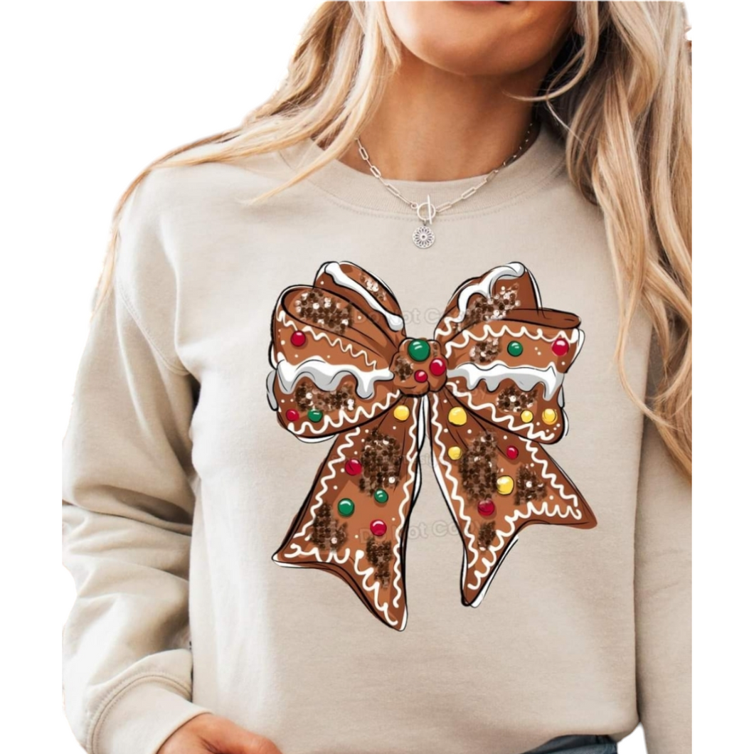 Gingerbread Bow Sweatshirt