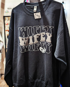 Wifey Raised Print Sweatshirt