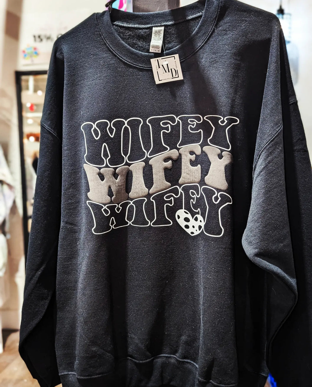 Wifey Raised Print Sweatshirt