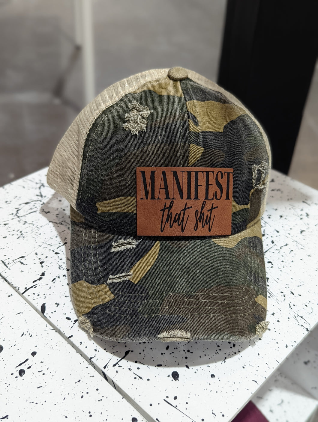 Manifest That Shit Camo Hat