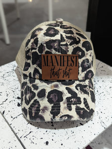 Manifest That Shit Light Leopard Hat