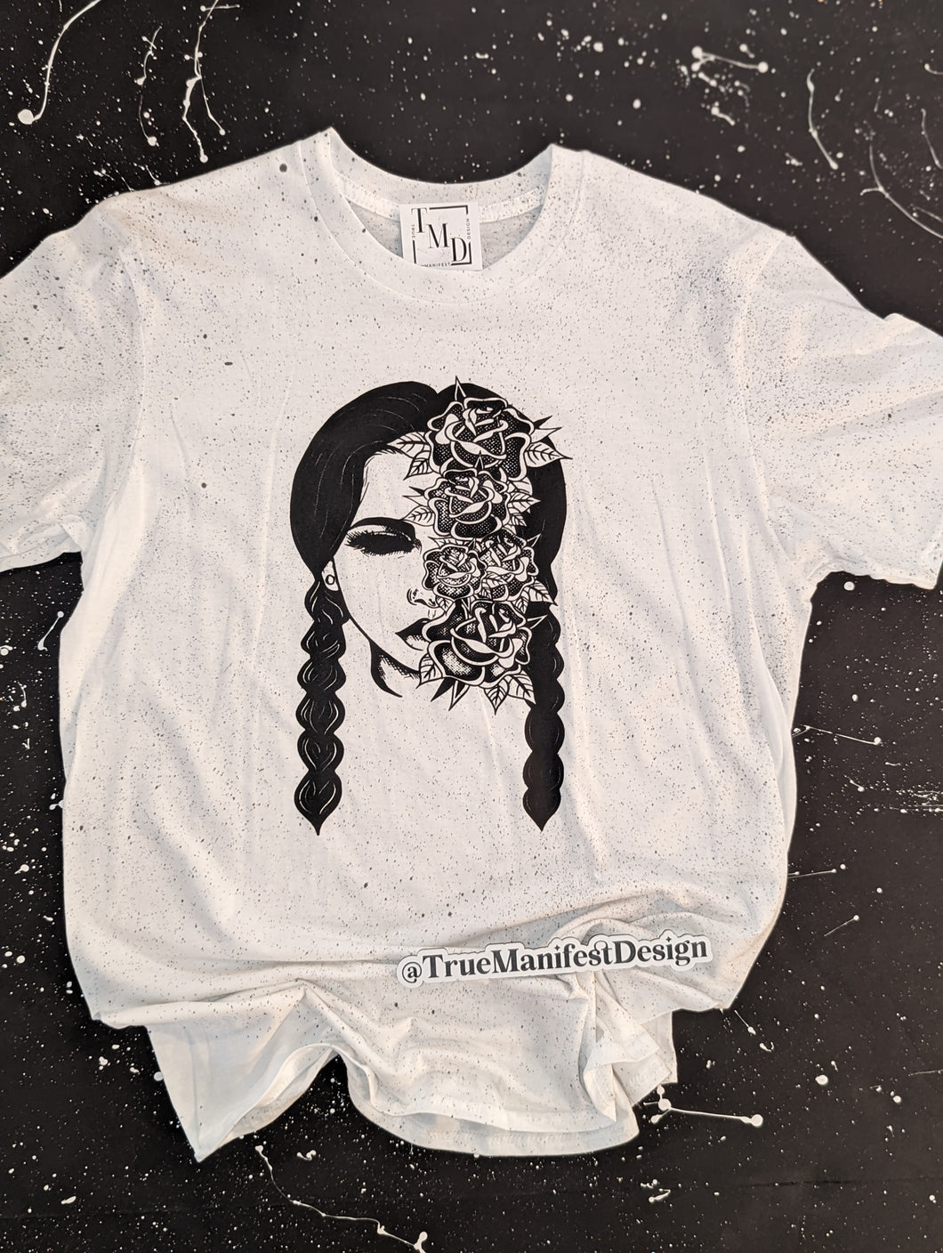 Wednesday Adams Floral Splatter Tee