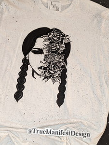 Wednesday Adams Floral Splatter Tee