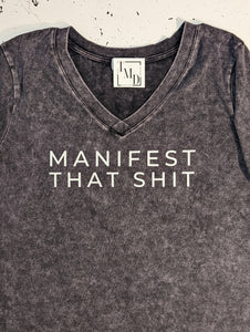 Manifest That Shit Branded V-Neck Tee