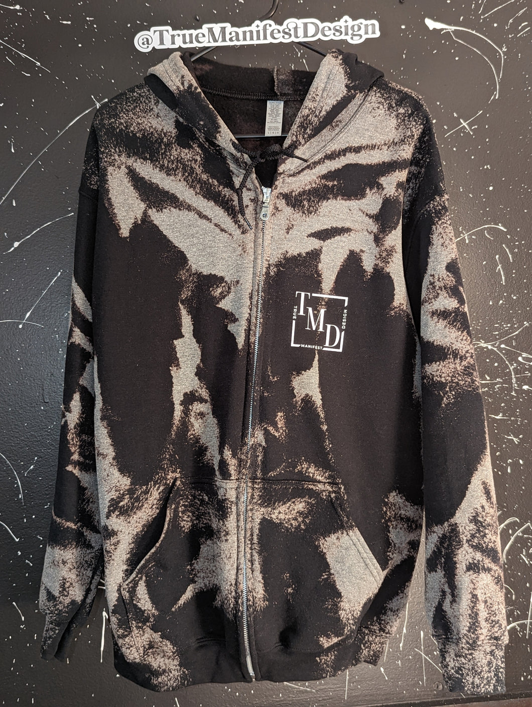 TMD Zip Up Acid Wash Hoodie