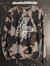 Load image into Gallery viewer, Mama Bolt Skulls &amp; Leopard Acid Wash Sweatshirt
