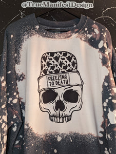 Literally Freezing Skelly Acid Wash Sweatshirt